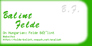 balint felde business card